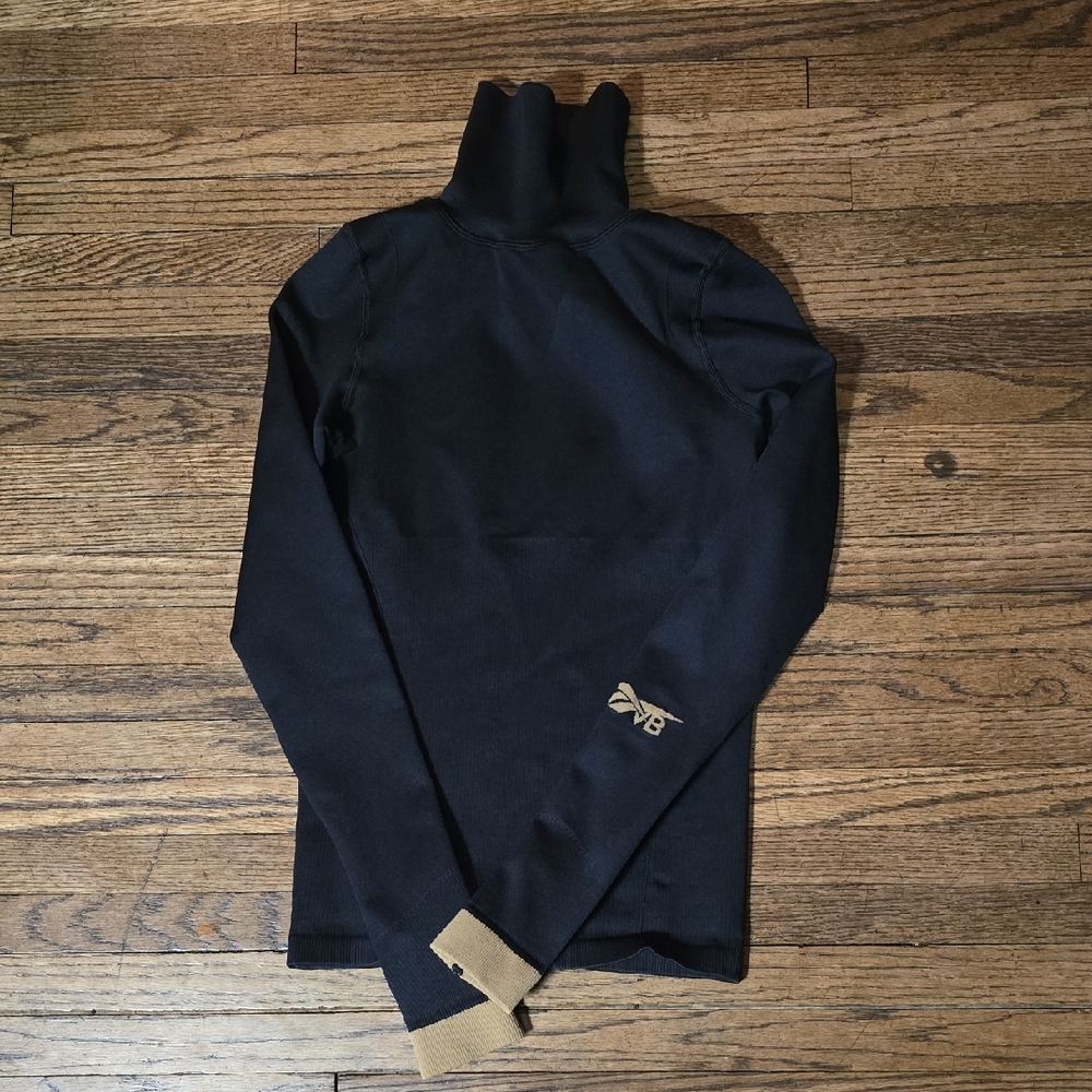 Victoria Beckham Reebok Black and Tan Long Sleeve Top